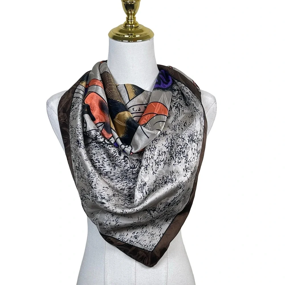 Vintage Picasso Abstract Face Scarf Women Multicolor Cubist Art Print Jacquard